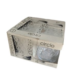 4 Whiskey Glasses Old Fashioned Rocks Glass 4"  12 floz Optical Circles Textured